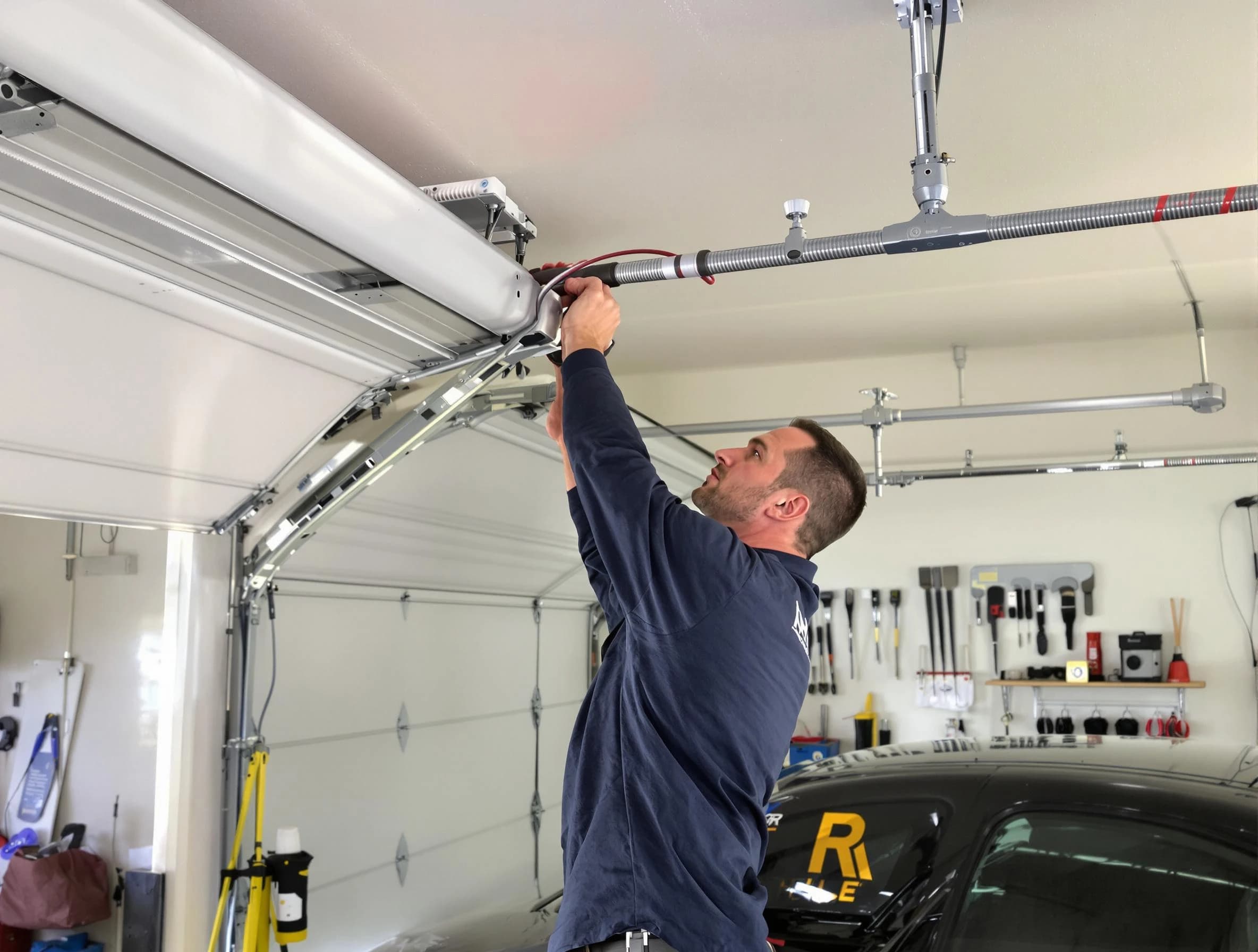 Slaughterville Garage Door Repair technician performing garage door cable repair in Slaughterville