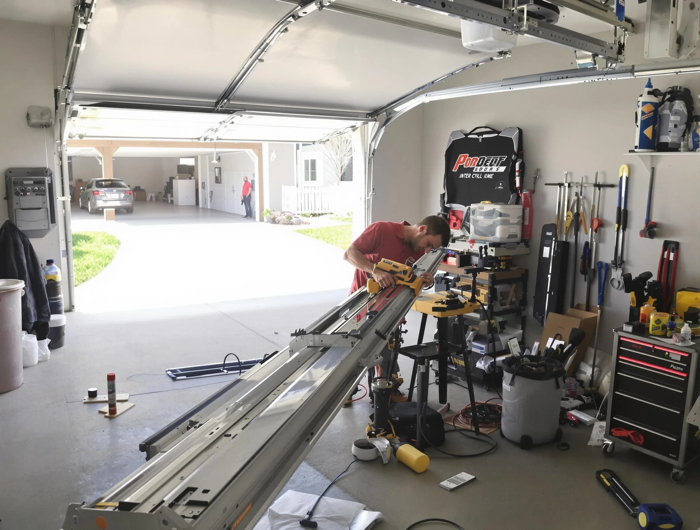 Slaughterville Garage Door Repair expert performing track repair in Slaughterville