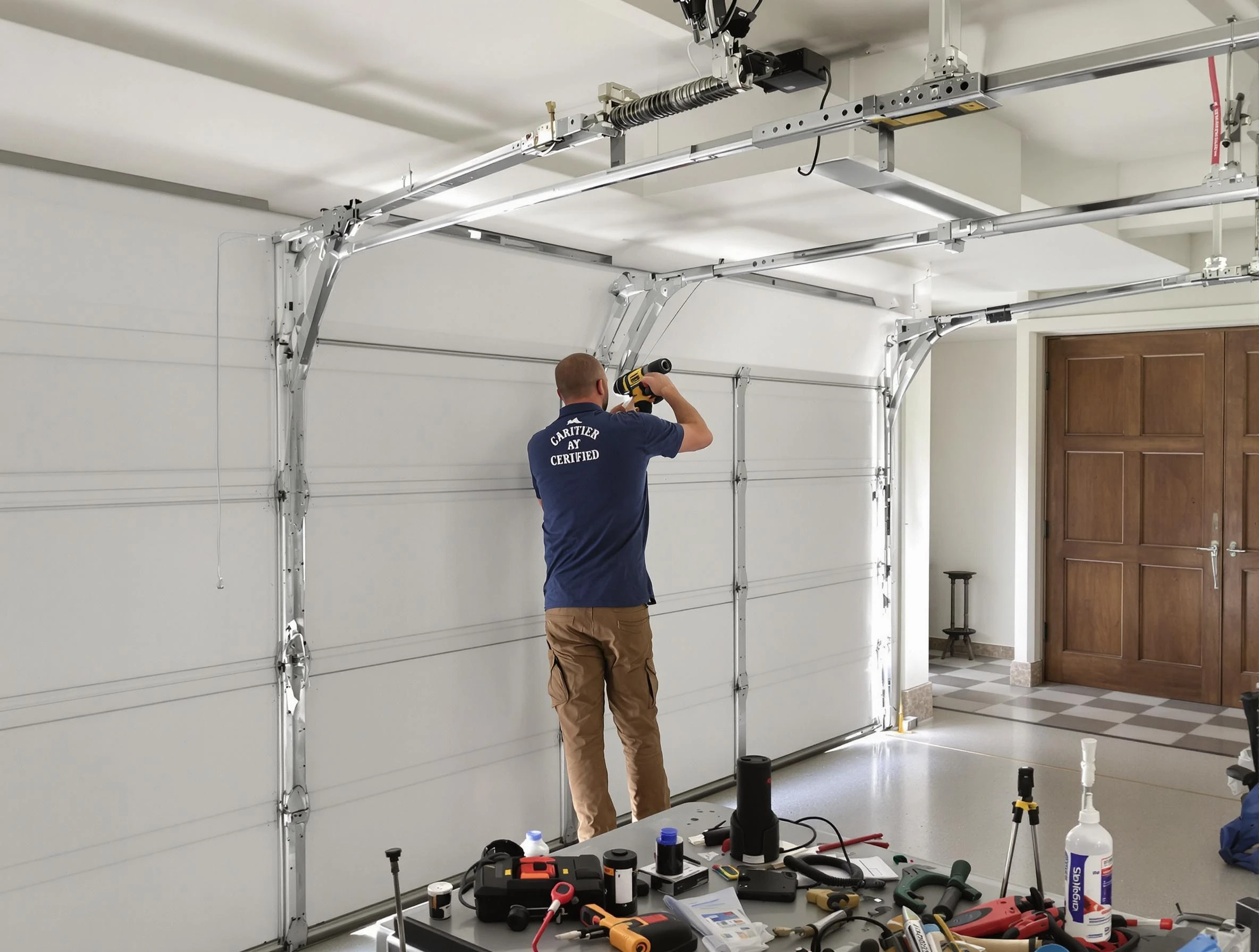 Slaughterville Garage Door Repair certified technician performing precision garage door repair in Slaughterville