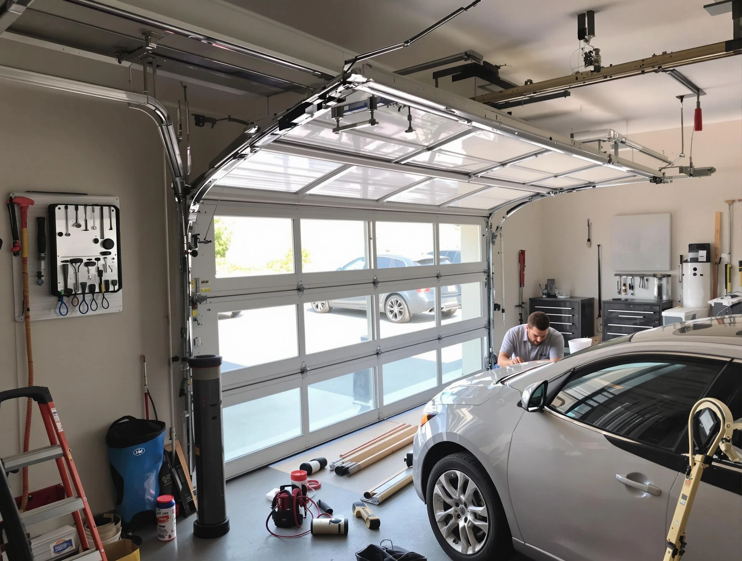Garage door noise reduction service by Slaughterville Garage Door Repair in Slaughterville