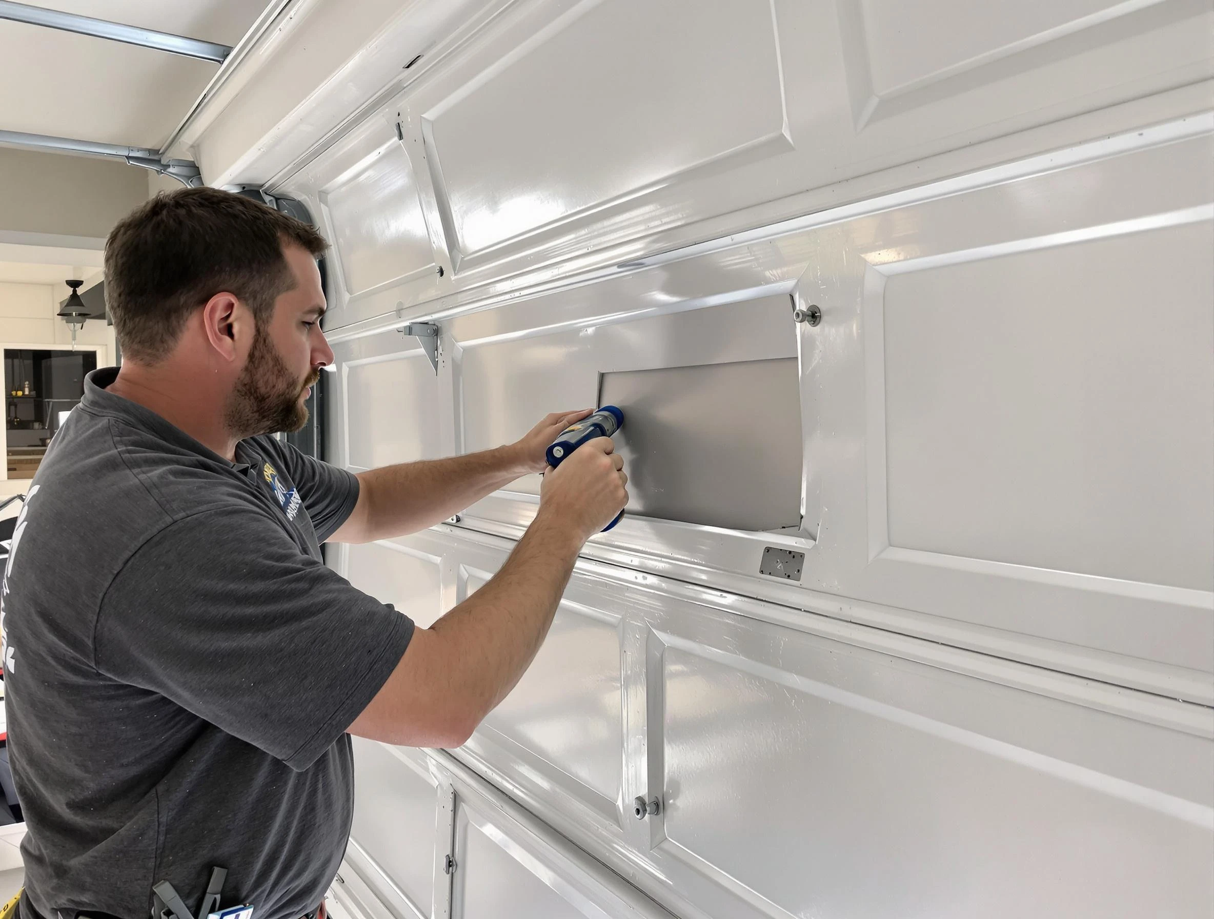 Garage door panel repair by Slaughterville Garage Door Repair in Slaughterville